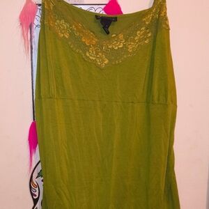 Lane Bryant Olive Green Lace Dress